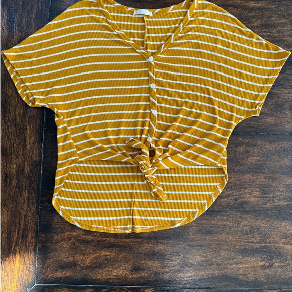 Emory Park Tops - Emory Park Yellow Striped Button-Down Shirt